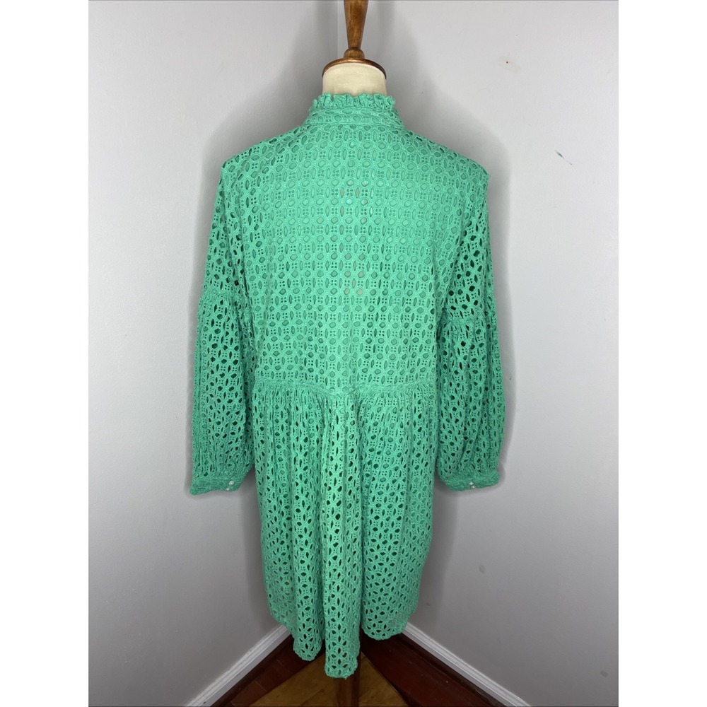 New Jude Connally Clover Green Eyelet Gloria Dress Large L - Picture 6 of 12